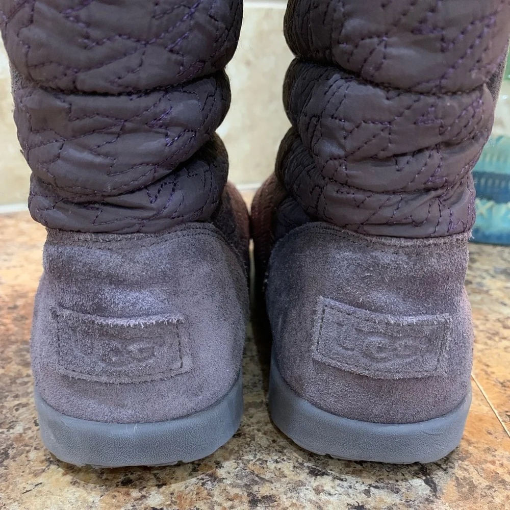 Ugg Nightshade Houndstooth Quilted Puffy Boots Size 6